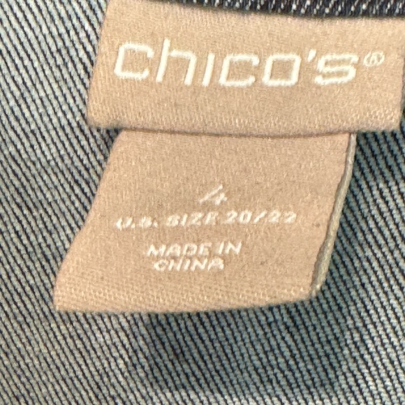 Chico's Blue Jean Jacket Long Relaxed Fit - Picture 2 of 3